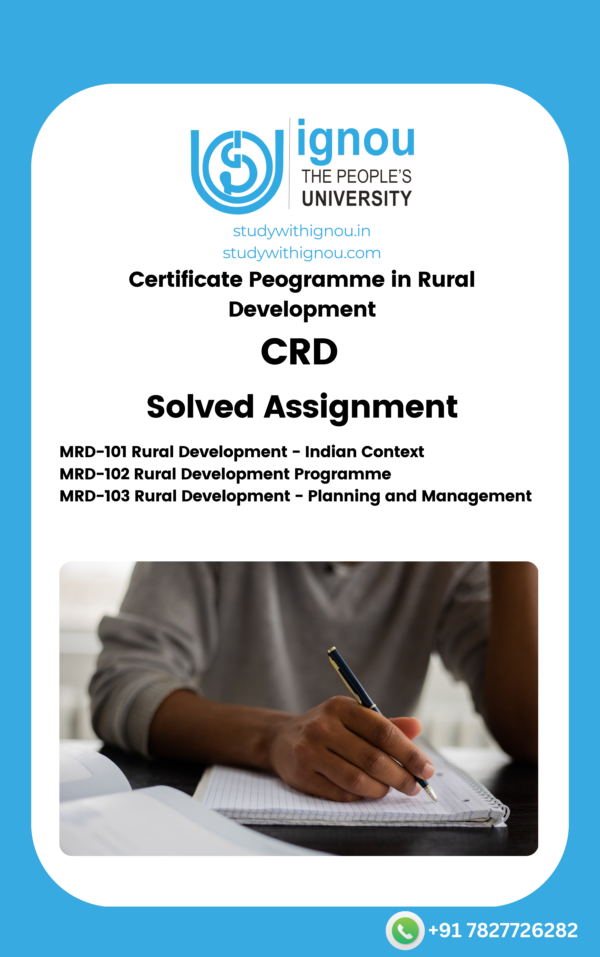 Certificate in Rural Development (CRD) Solved Assignment