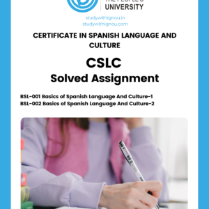 Certificate in Spanish language (CSLC) Solved Assignment